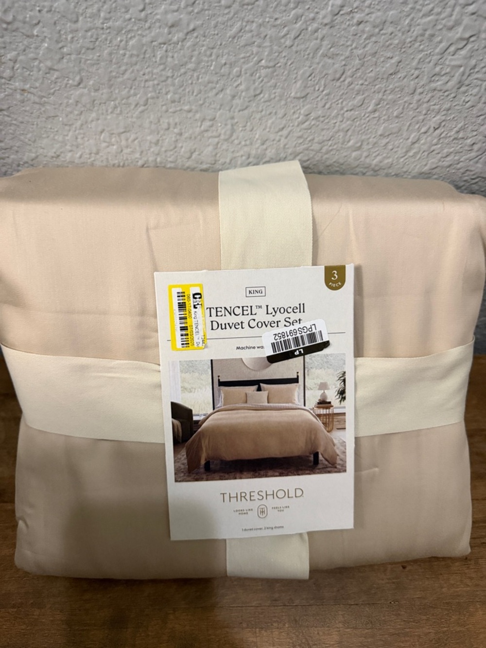 Threshold TENCEL Lyocell King Duvet Cover Set - Cream/Ivory NEW